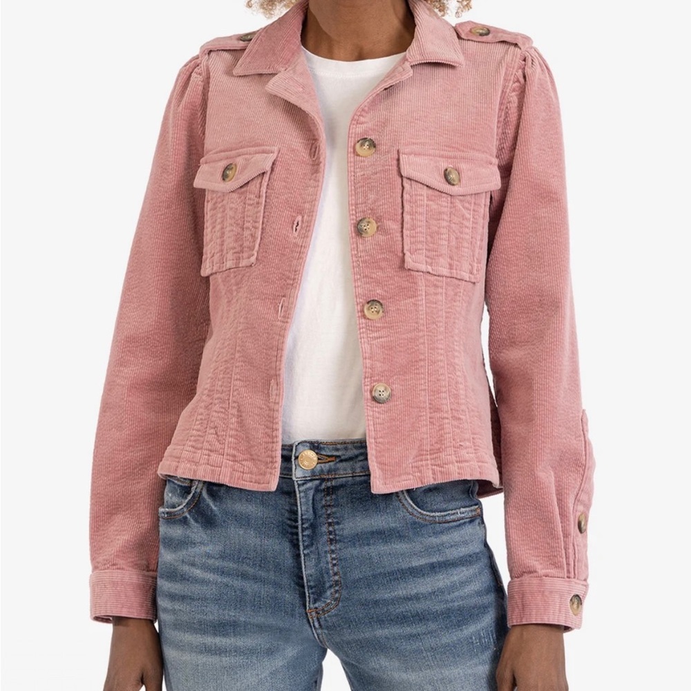 Kut From The Kloth Kyra Corduroy Jacket Pink NWT
